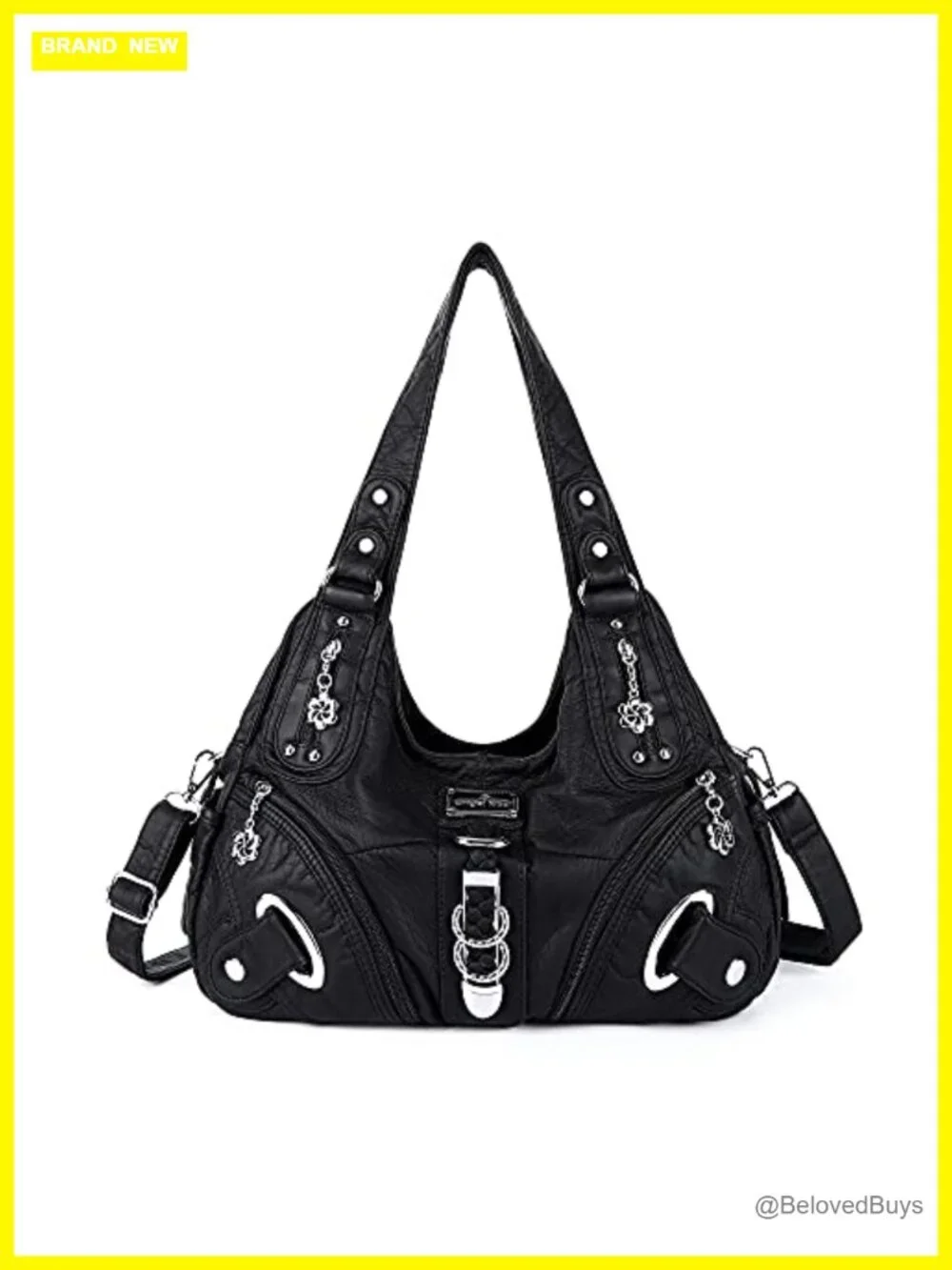 Large Hobo Satchel Shoulder Bag Faux Leather Multi-Pocket Women Daily